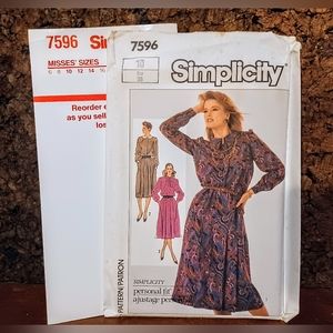 Vintage Simplicity #7596 Sewing Pattern/ Uncut/ NOS